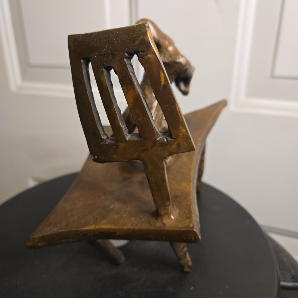 Original Bronze Abstract Brutalist Mid Century Modern Kneeling Figure Sculpture - Picture 5 of 12